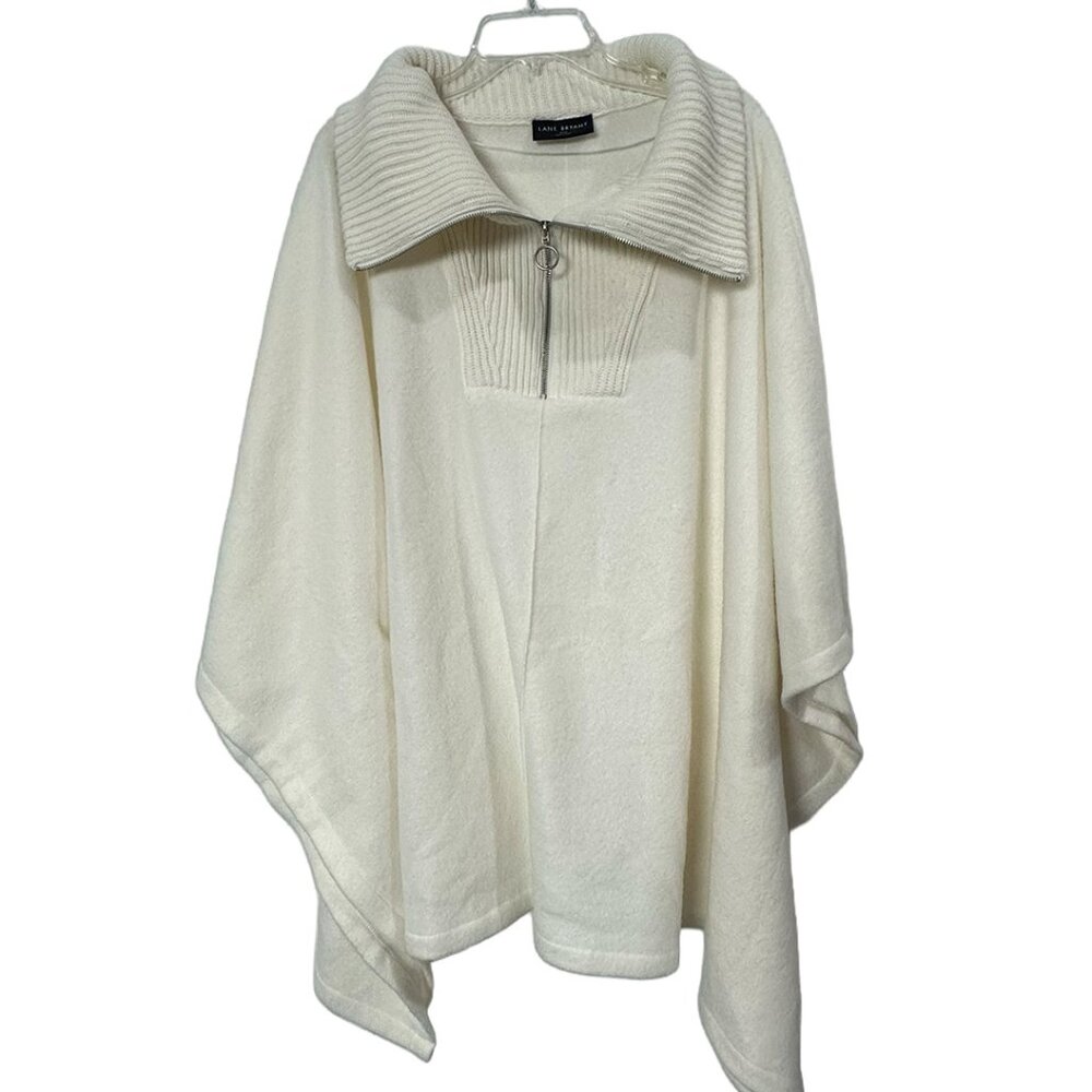 Lane Bryant Cream Pullover Shawl Sweater Women’s 18/20 Cozy Knit Layering Top